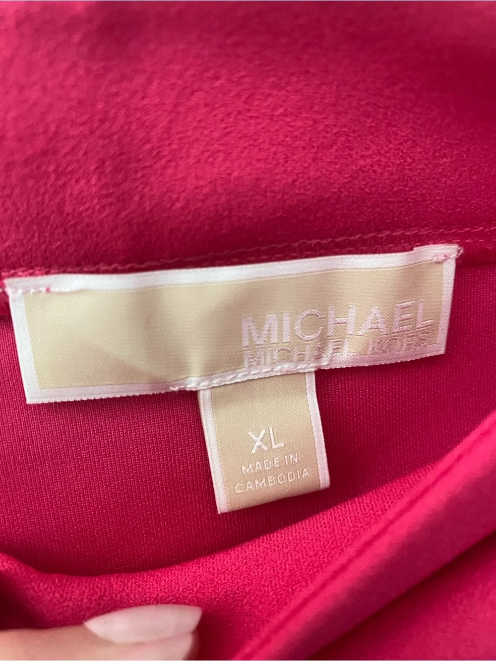 Michael Kors Hot Pink Mini Skirt with Gold Logo Buttons